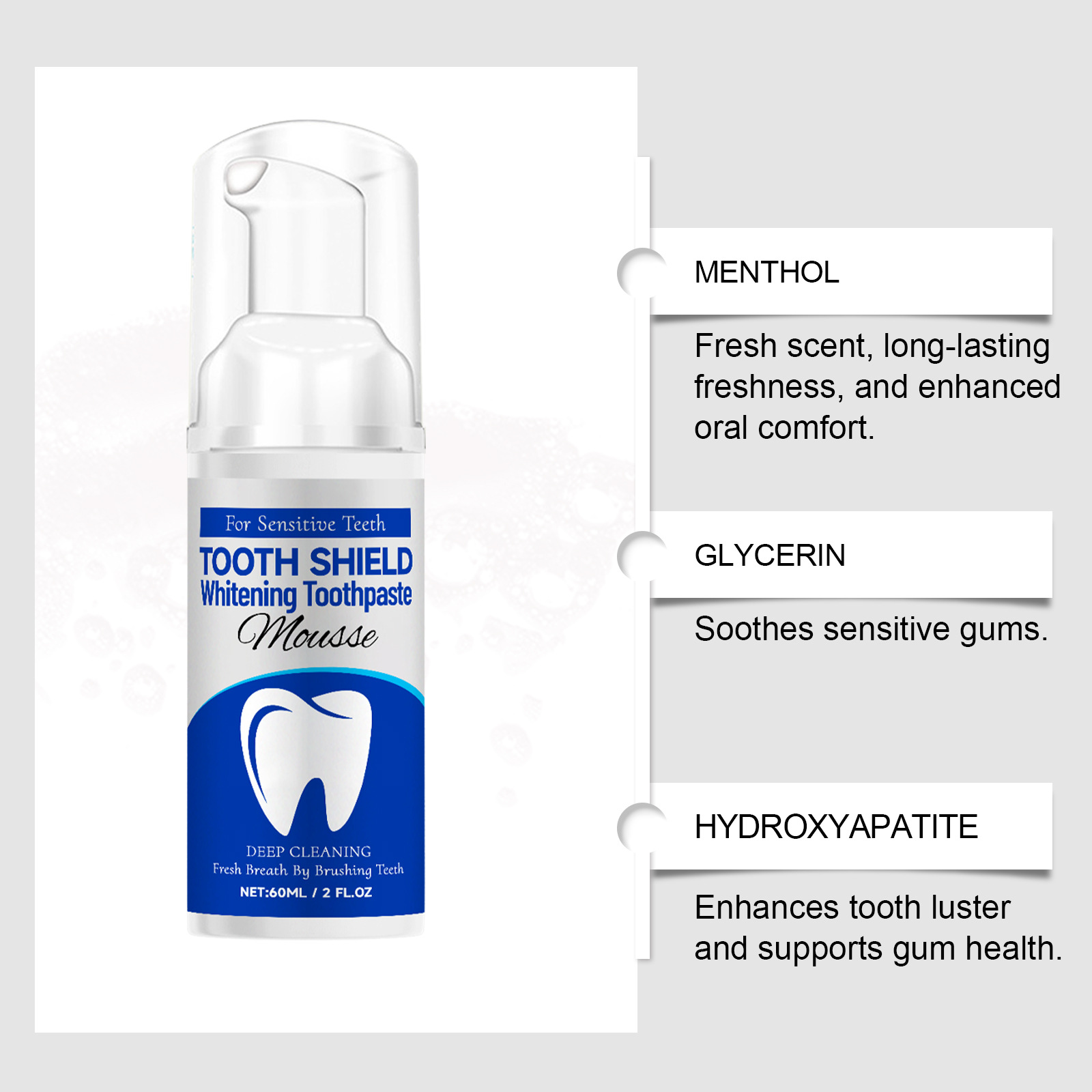 Hydroxyapatite Bright Whitenin - Teeth Whitening Foam Toothpaste 评论和价格