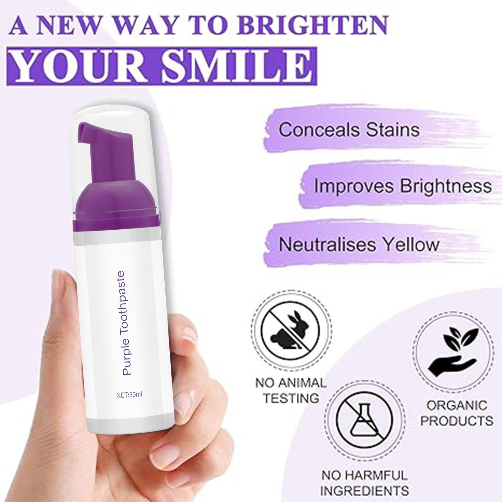 50ml Purple Whitening Toothpas - Teeth Whitening Foam Toothpaste 评论和价格