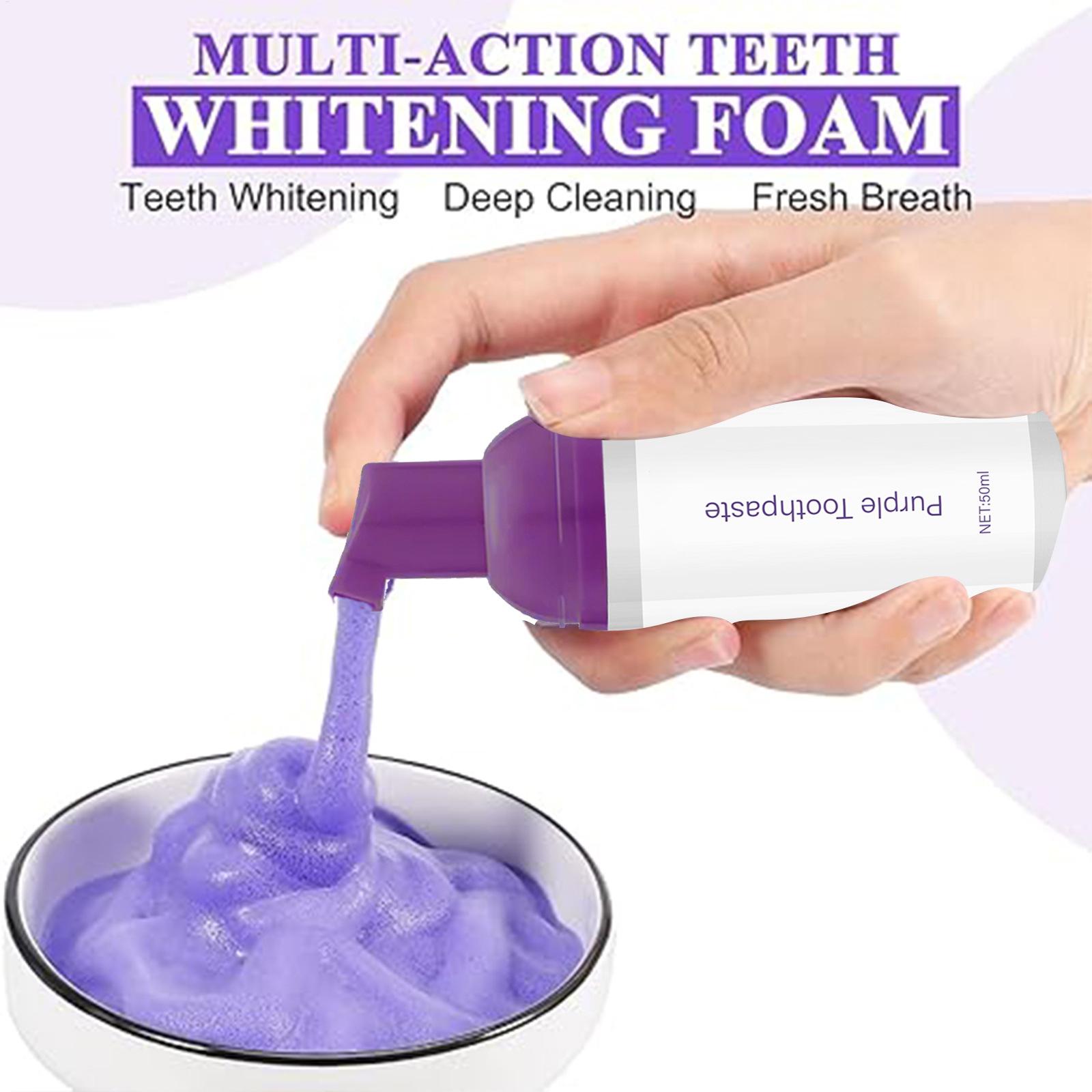 50ml Purple Whitening Toothpas - Teeth Whitening Foam Toothpaste 评论和价格
