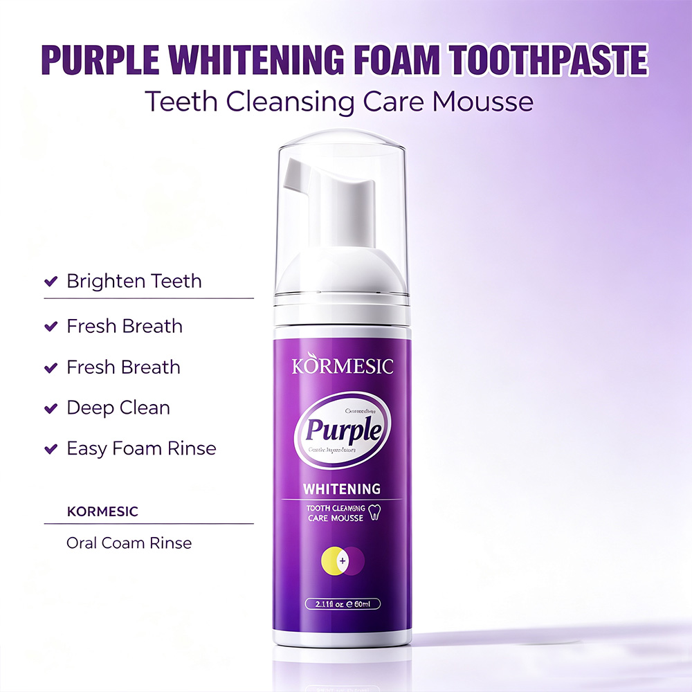 Purple Whitening Tooth Mousse  - Teeth Whitening Foam Toothpaste 评论和价格