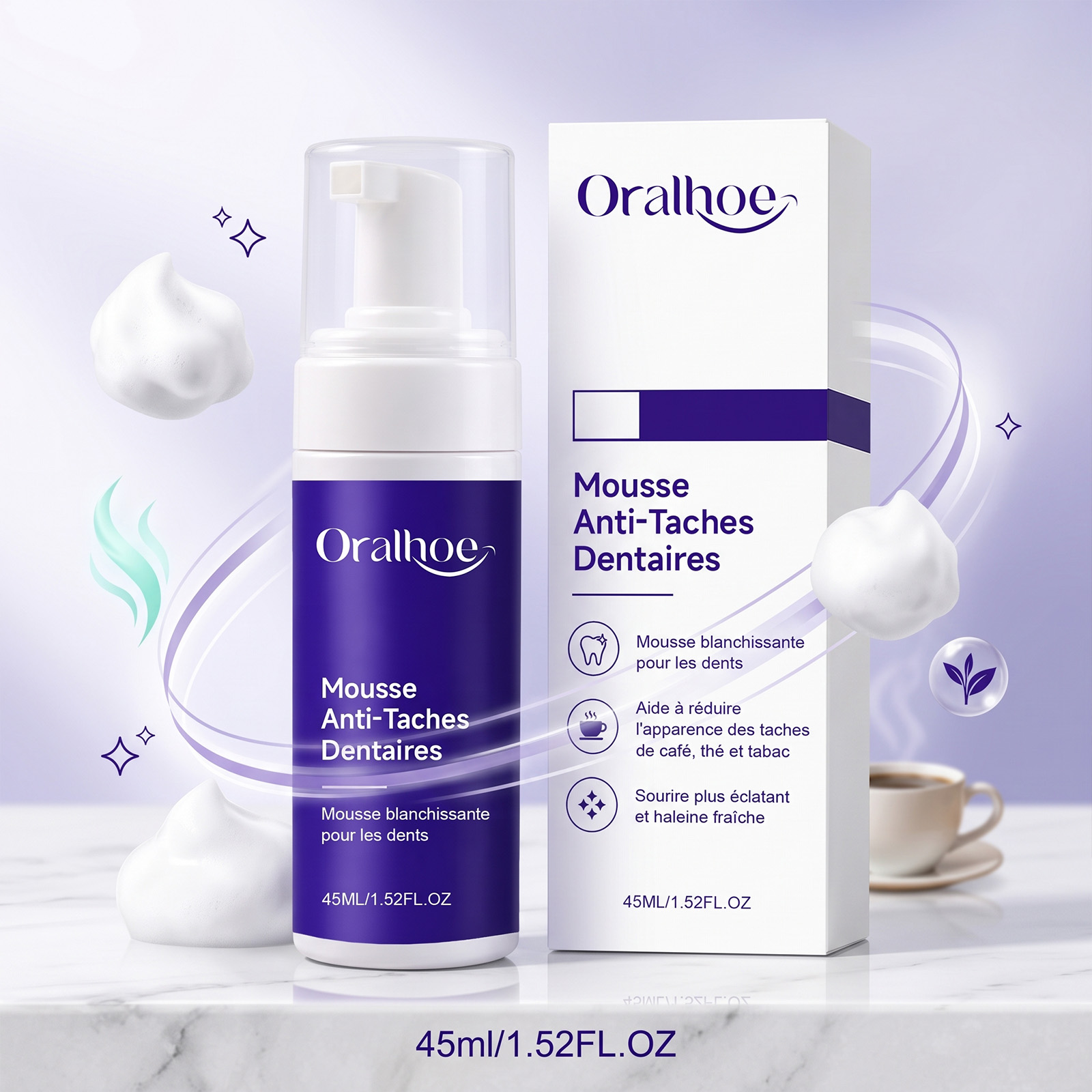 Purple Toothpaste Mousse Foam  - Teeth Whitening Foam Toothpaste 评论和价格